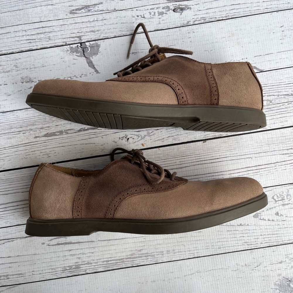 Polo Ralph Lauren Vintage Saddle Brown Leather Suede Oxford Shoes‎ Mens 8D